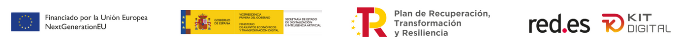 Logotipos del programa Kit Digital, financiado por la Unión Europea - Next Generation EU
