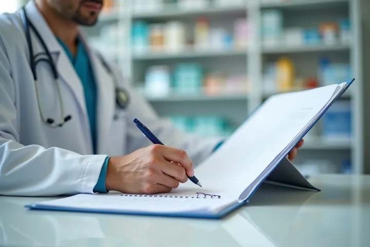 Doctor trabajando con paciente